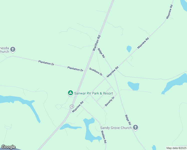 map of restaurants, bars, coffee shops, grocery stores, and more near 4205-4301 Ridge Road in Sandersville