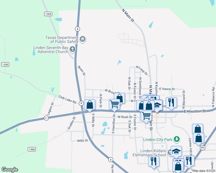 map of restaurants, bars, coffee shops, grocery stores, and more near 700 West Broad Street in Linden