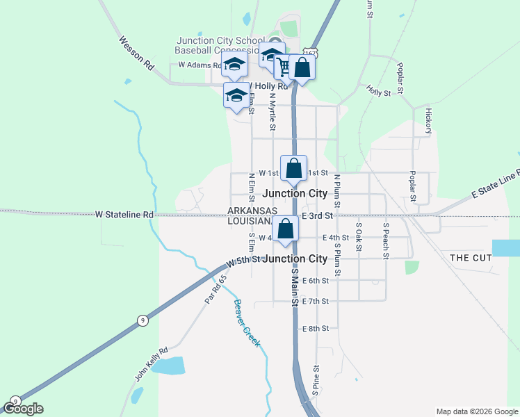 map of restaurants, bars, coffee shops, grocery stores, and more near 216 West 3rd Street in Junction City