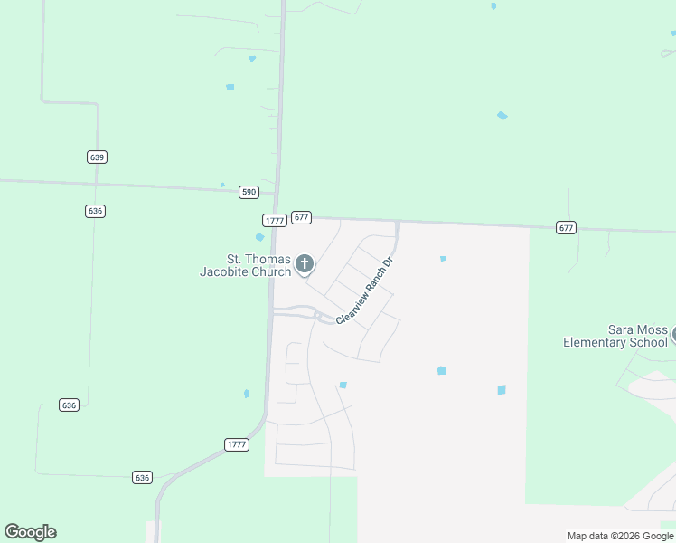 map of restaurants, bars, coffee shops, grocery stores, and more near 3621 Farm to Market Road 1777 in Royse City