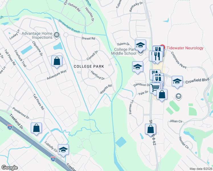 map of restaurants, bars, coffee shops, grocery stores, and more near 102 Atlanta Road in Ladson