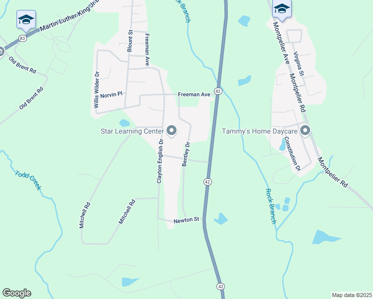 map of restaurants, bars, coffee shops, grocery stores, and more near 153 Bentley Drive in Forsyth