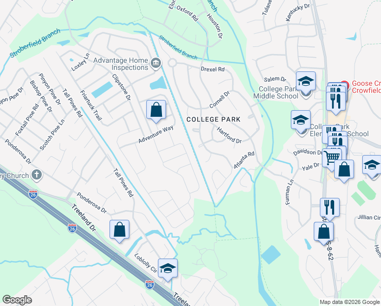 map of restaurants, bars, coffee shops, grocery stores, and more near 4038 Exploration Road in Ladson