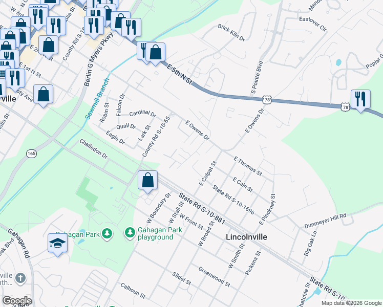 map of restaurants, bars, coffee shops, grocery stores, and more near 101 Bell Drive in Summerville