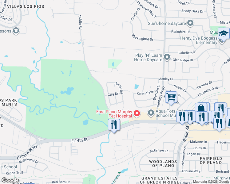 map of restaurants, bars, coffee shops, grocery stores, and more near 801 Clay Dr in Murphy