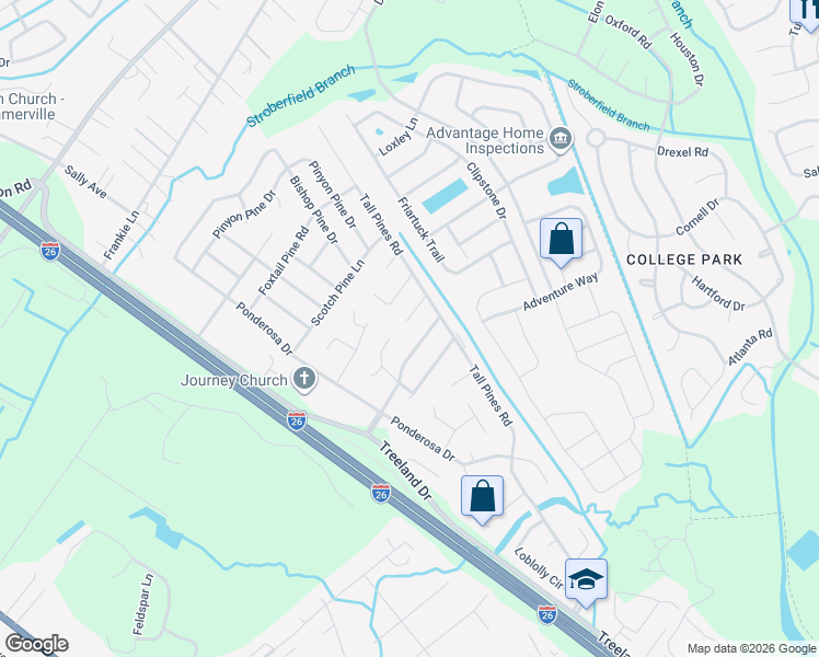 map of restaurants, bars, coffee shops, grocery stores, and more near 907 Larch Pines Court in Ladson