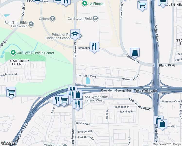 map of restaurants, bars, coffee shops, grocery stores, and more near in Dallas