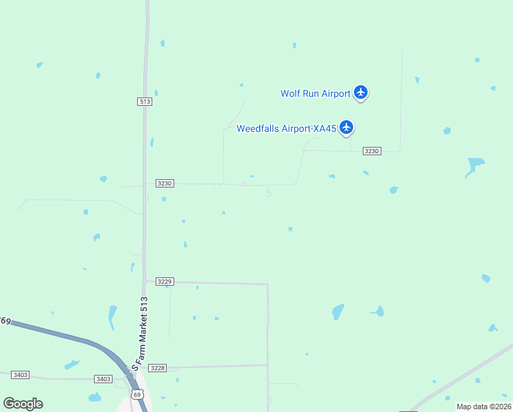 map of restaurants, bars, coffee shops, grocery stores, and more near 5197 County Road 3230 in Lone Oak