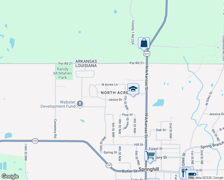 map of restaurants, bars, coffee shops, grocery stores, and more near 903 Herrington Drive in Springhill
