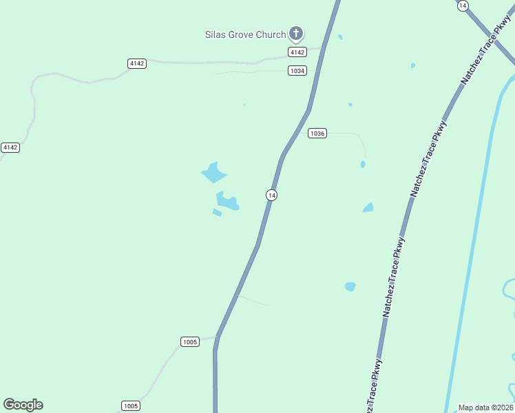 map of restaurants, bars, coffee shops, grocery stores, and more near 6019 Mississippi 43 in Kosciusko