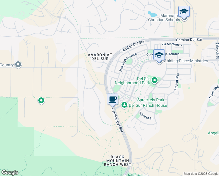 map of restaurants, bars, coffee shops, grocery stores, and more near 8297 Katherine Claire Lane in San Diego