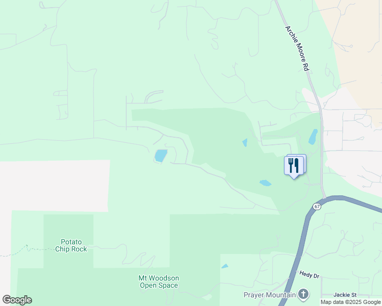 map of restaurants, bars, coffee shops, grocery stores, and more near 17076 Obsidian Drive in Ramona