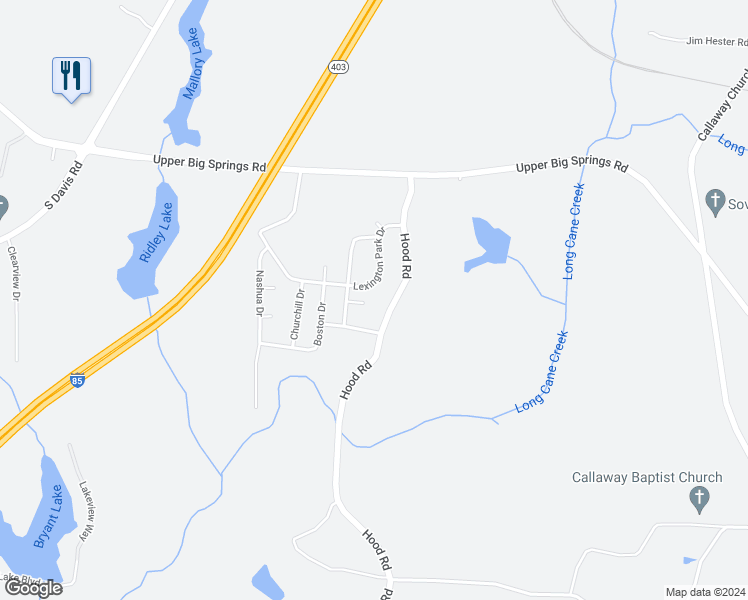 map of restaurants, bars, coffee shops, grocery stores, and more near 106 Belmont Court in LaGrange