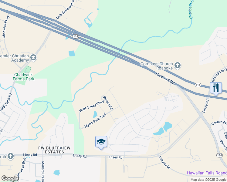 map of restaurants, bars, coffee shops, grocery stores, and more near 1055 Glen Garden Drive in Roanoke