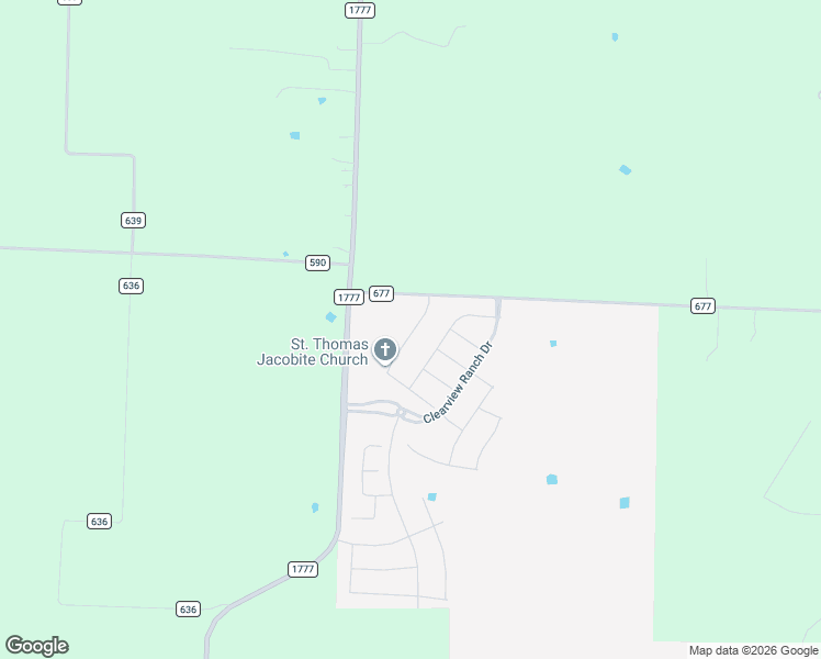 map of restaurants, bars, coffee shops, grocery stores, and more near County Road 677 in Royse City