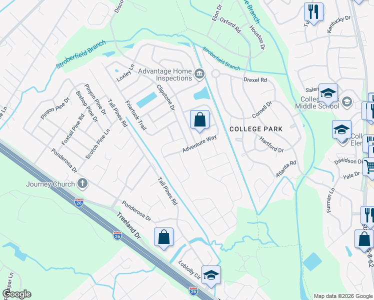 map of restaurants, bars, coffee shops, grocery stores, and more near 1301 Hermitage Lane in Ladson