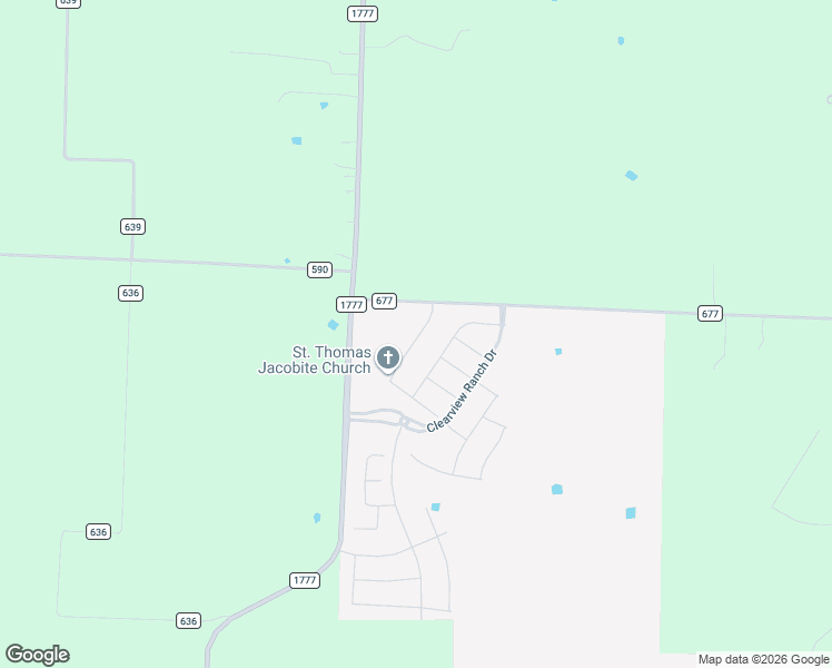 map of restaurants, bars, coffee shops, grocery stores, and more near County Road 677 in Royse City
