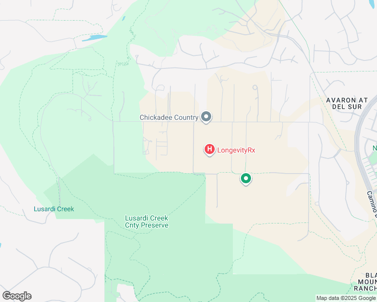 map of restaurants, bars, coffee shops, grocery stores, and more near 16582 Rio Vista Road in San Diego
