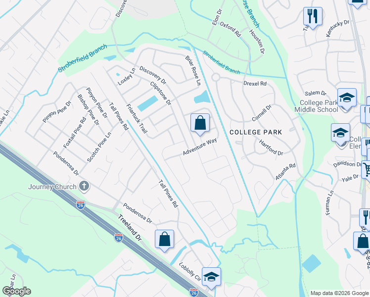 map of restaurants, bars, coffee shops, grocery stores, and more near 1301 Hermitage Lane in Ladson