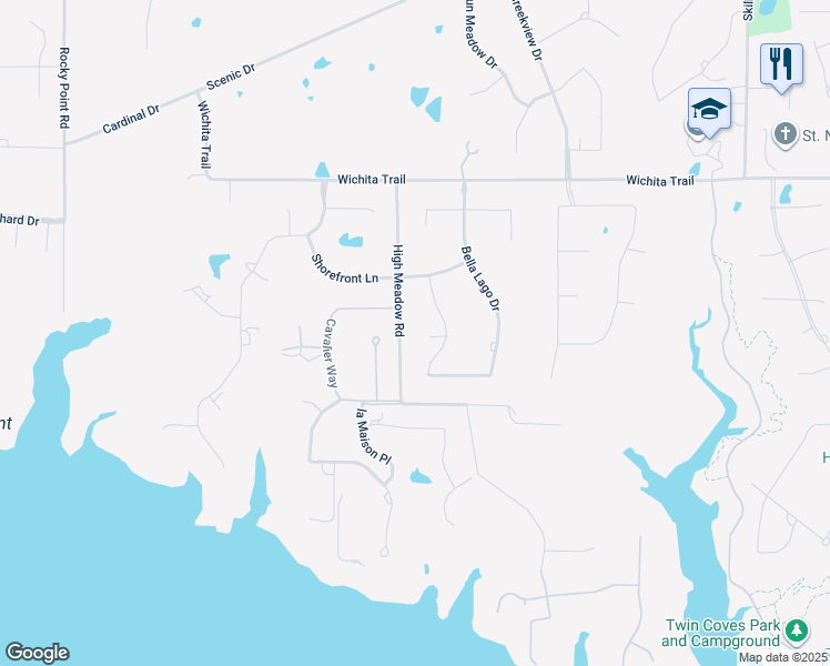 map of restaurants, bars, coffee shops, grocery stores, and more near 5608 Lake Lucern Court in Flower Mound