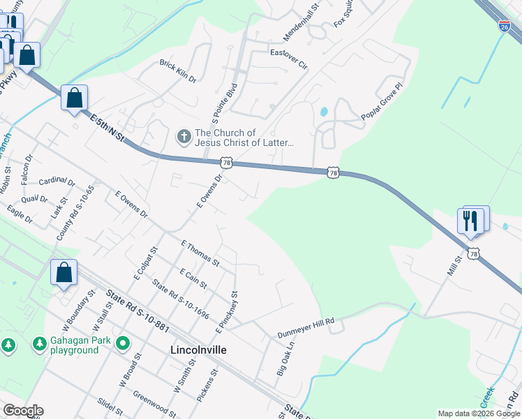map of restaurants, bars, coffee shops, grocery stores, and more near 132 Jandrell Road in Summerville