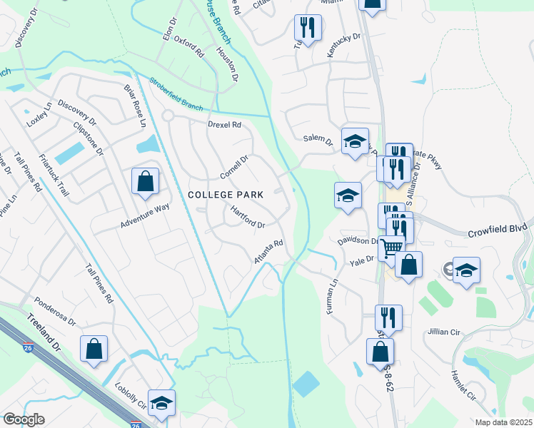 map of restaurants, bars, coffee shops, grocery stores, and more near 365 Oxford Road in Ladson