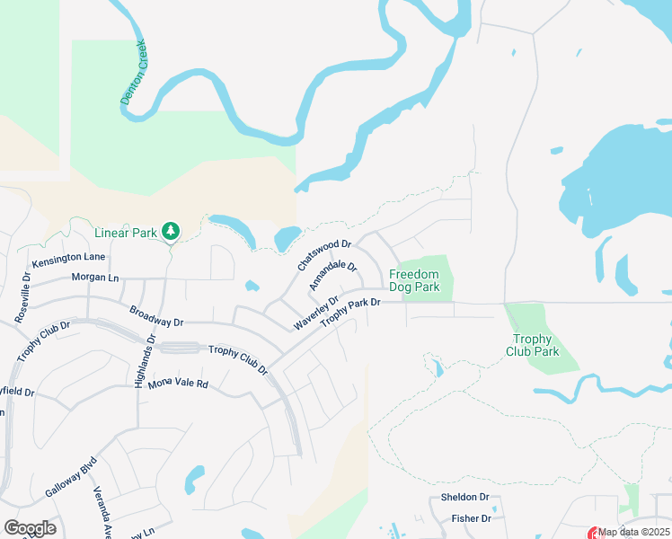map of restaurants, bars, coffee shops, grocery stores, and more near 2810 Annandale Drive in Trophy Club