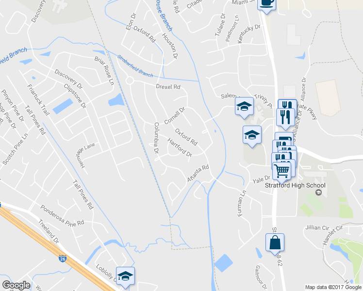 map of restaurants, bars, coffee shops, grocery stores, and more near 110 Hartford Drive in Ladson