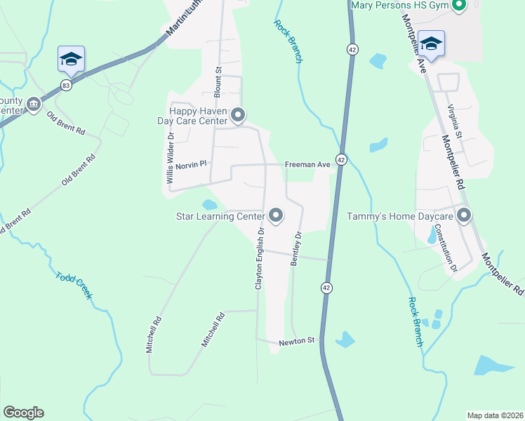 map of restaurants, bars, coffee shops, grocery stores, and more near 66 Clayton English Drive in Forsyth