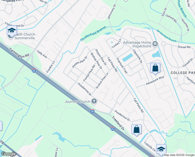 map of restaurants, bars, coffee shops, grocery stores, and more near 1299 Apache Pine Drive in Ladson