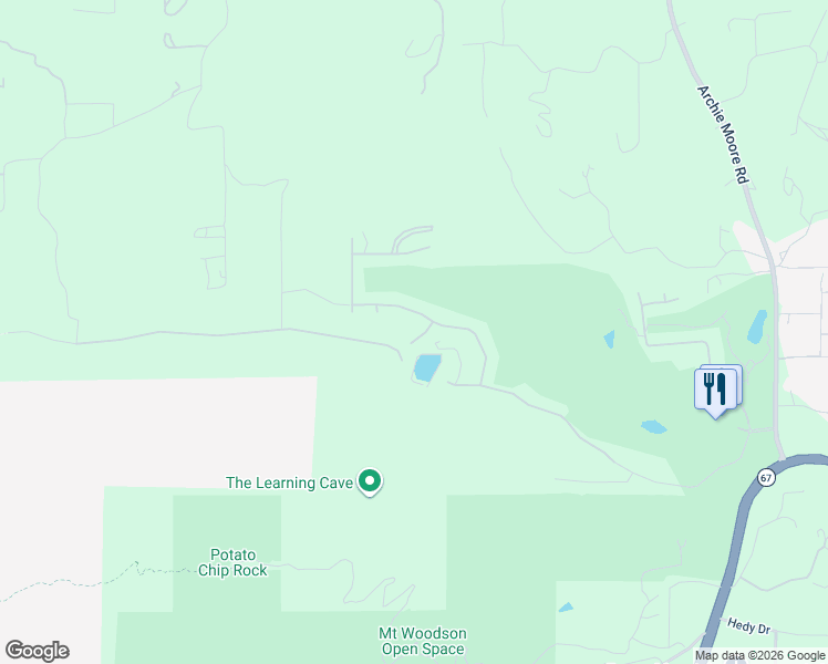 map of restaurants, bars, coffee shops, grocery stores, and more near 16638 Ironstone Court in Ramona