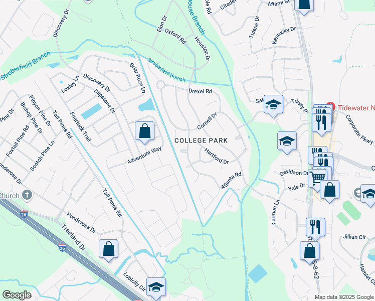 map of restaurants, bars, coffee shops, grocery stores, and more near 204 Columbia Drive in Ladson