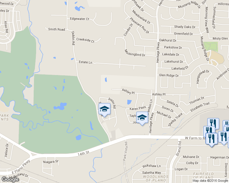 map of restaurants, bars, coffee shops, grocery stores, and more near 720 Ashley Place in Murphy