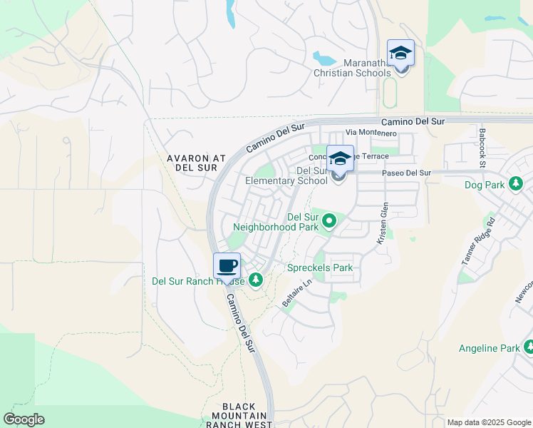 map of restaurants, bars, coffee shops, grocery stores, and more near 15562 Bristol Ridge Terrace in San Diego