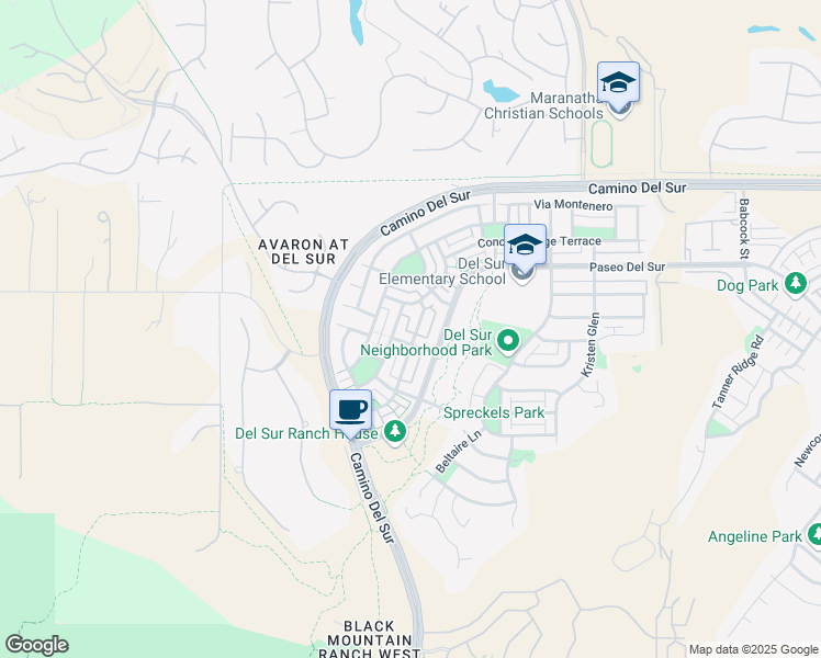 map of restaurants, bars, coffee shops, grocery stores, and more near 15562 Bristol Ridge Terrace in San Diego