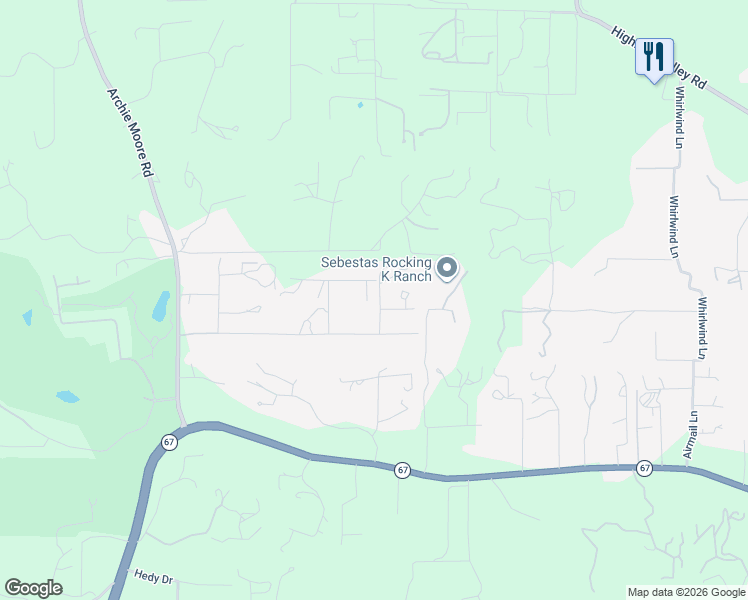 map of restaurants, bars, coffee shops, grocery stores, and more near 17748 Rancho De La Angel Road in Ramona