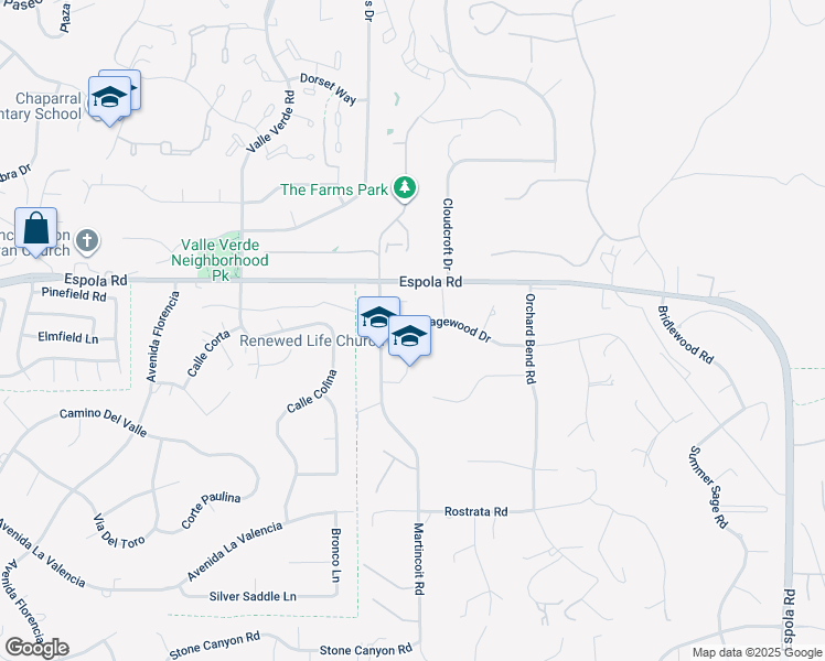 map of restaurants, bars, coffee shops, grocery stores, and more near 13441 Sagewood Drive in Poway