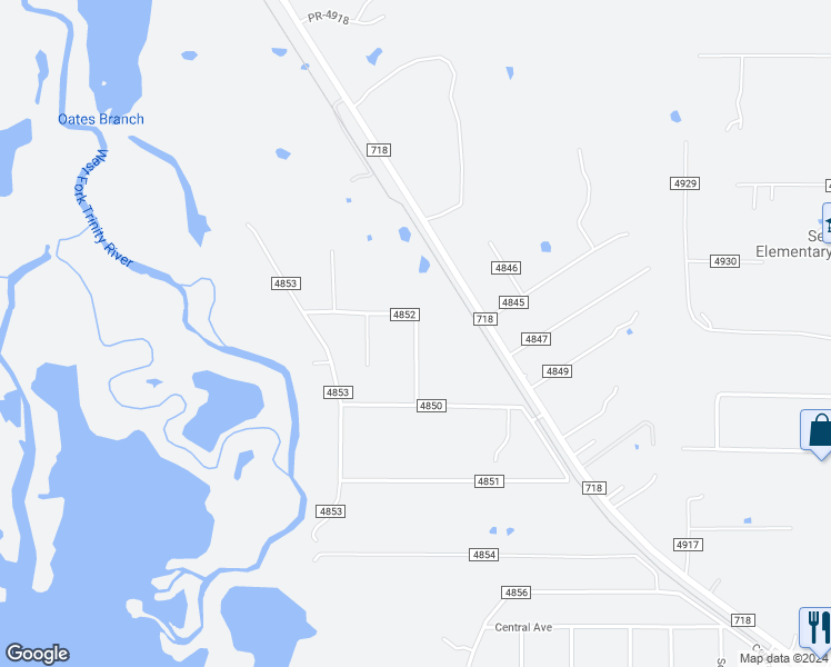 map of restaurants, bars, coffee shops, grocery stores, and more near 183 County Road 4852 in Newark