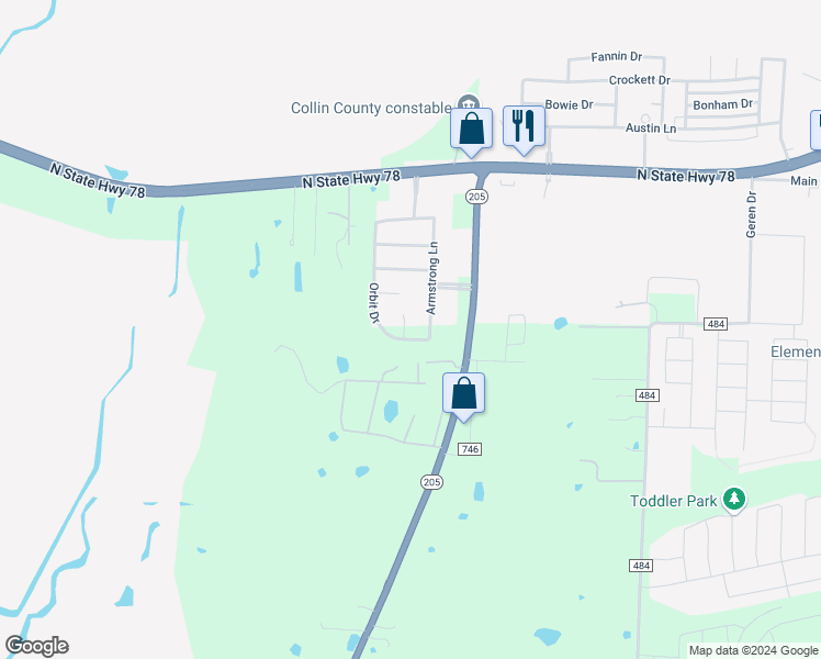 map of restaurants, bars, coffee shops, grocery stores, and more near 358 Schirra Court in Lavon