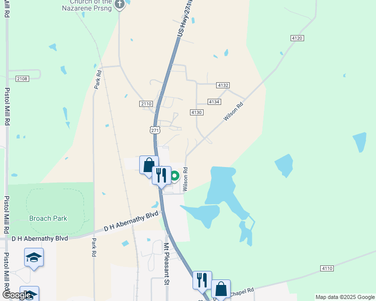 map of restaurants, bars, coffee shops, grocery stores, and more near 343 County Road 4120 in Pittsburg