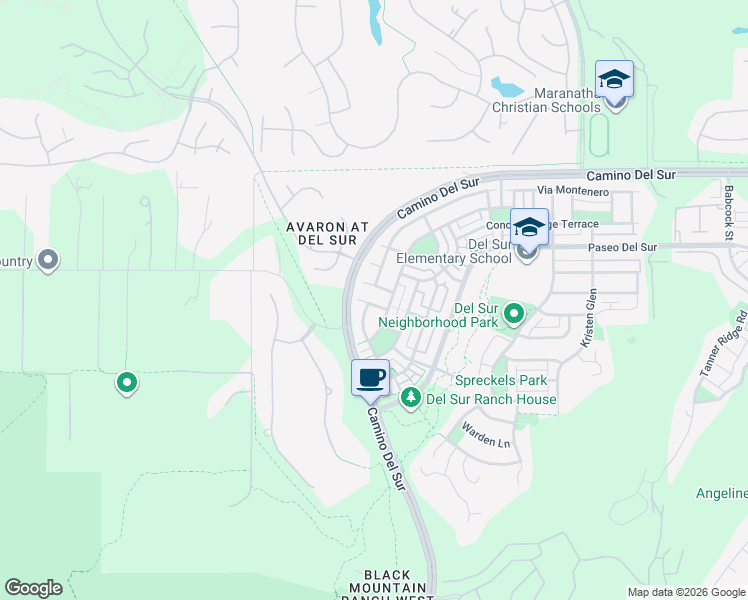 map of restaurants, bars, coffee shops, grocery stores, and more near 8284 Katherine Claire Court in San Diego