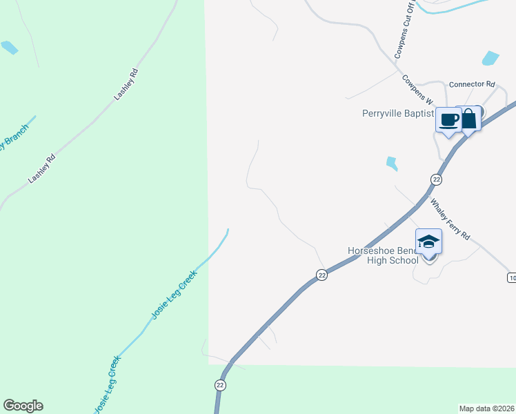 map of restaurants, bars, coffee shops, grocery stores, and more near 357 Walkabout Ranch Road in Daviston