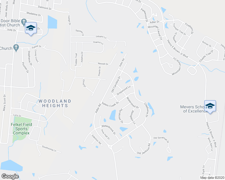 map of restaurants, bars, coffee shops, grocery stores, and more near 219 Old Carolina Drive in Goose Creek