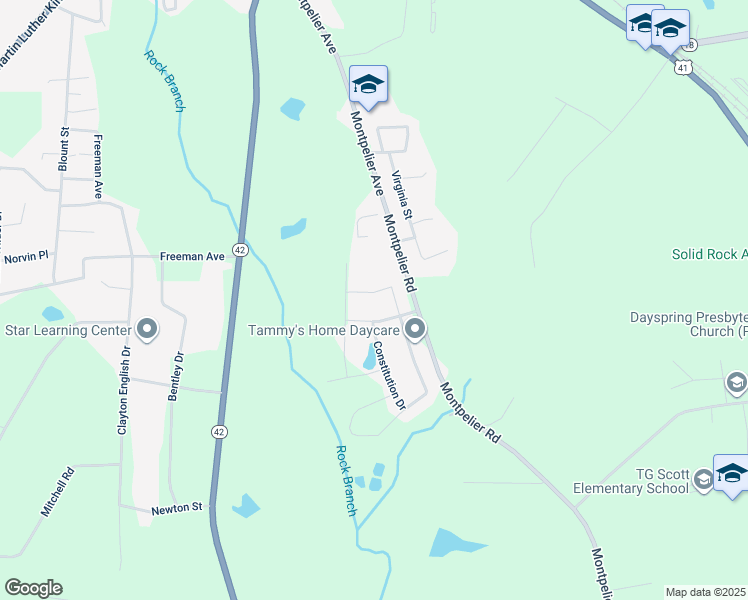 map of restaurants, bars, coffee shops, grocery stores, and more near 121 Presidents Way in Forsyth