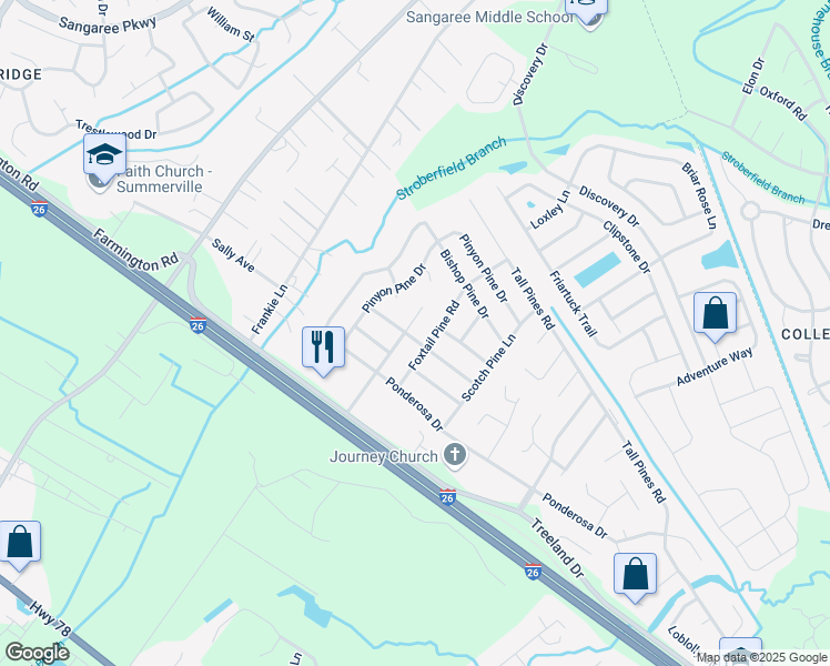 map of restaurants, bars, coffee shops, grocery stores, and more near 1013 Plantation Pine Road in Ladson