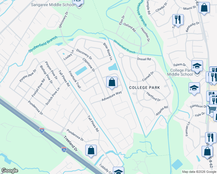 map of restaurants, bars, coffee shops, grocery stores, and more near 2011 Hunters Bend Trail in Ladson