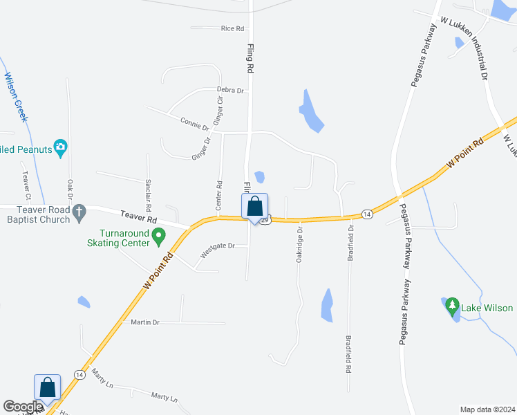 map of restaurants, bars, coffee shops, grocery stores, and more near 551 South Fling Road in LaGrange