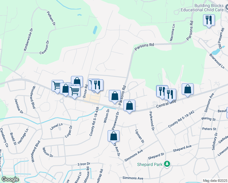 map of restaurants, bars, coffee shops, grocery stores, and more near 217 Hemingway Circle in Summerville