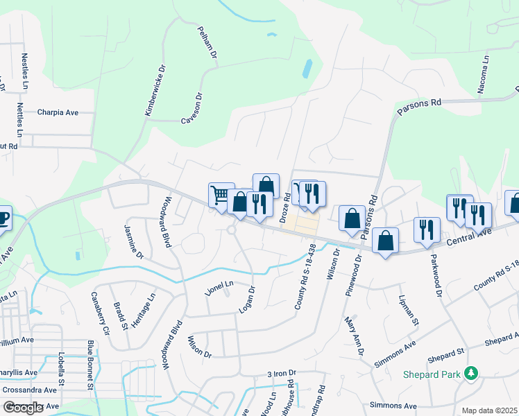 map of restaurants, bars, coffee shops, grocery stores, and more near 211 Alicia Drive in Summerville