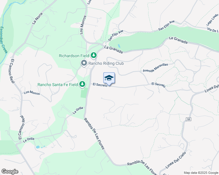 map of restaurants, bars, coffee shops, grocery stores, and more near 4919 El Secreto in Rancho Santa Fe